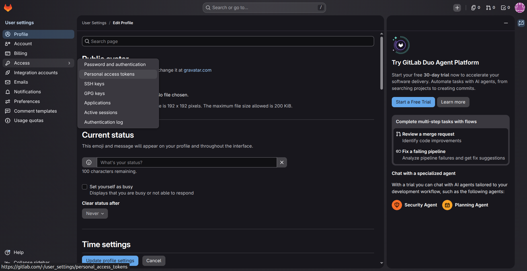 GitLab Personal Access Token