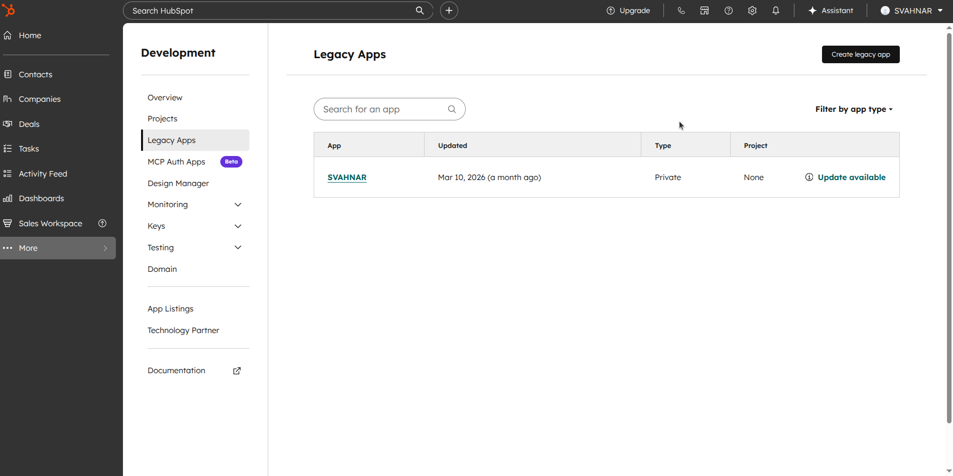 Create a HubSpot Private App