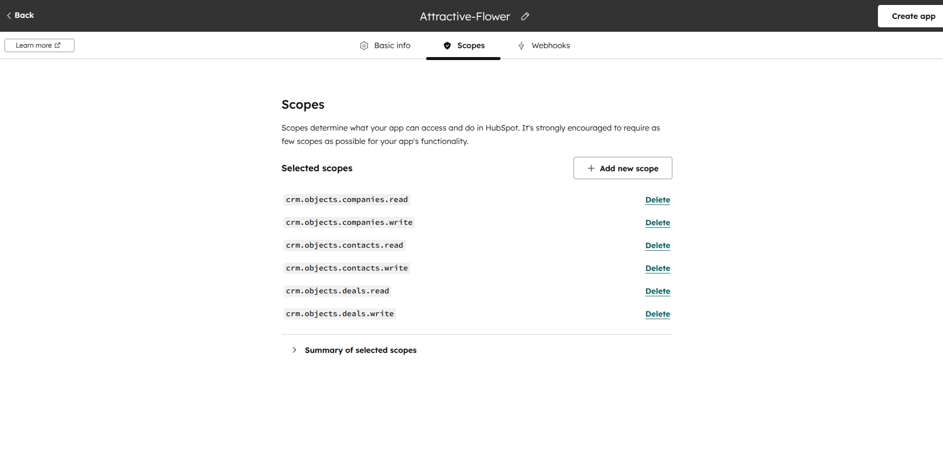 Configure Scopes