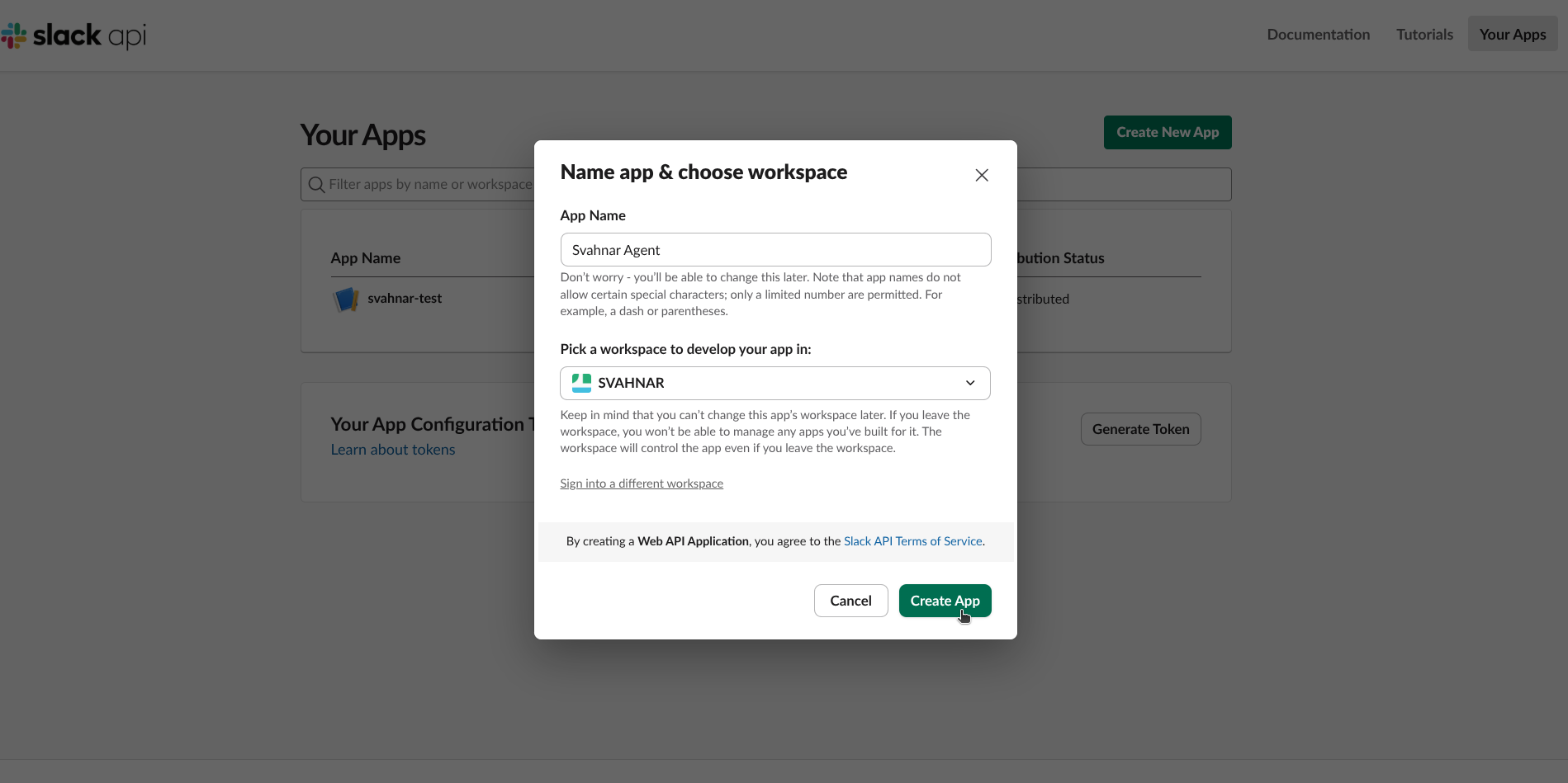 Create a Slack App