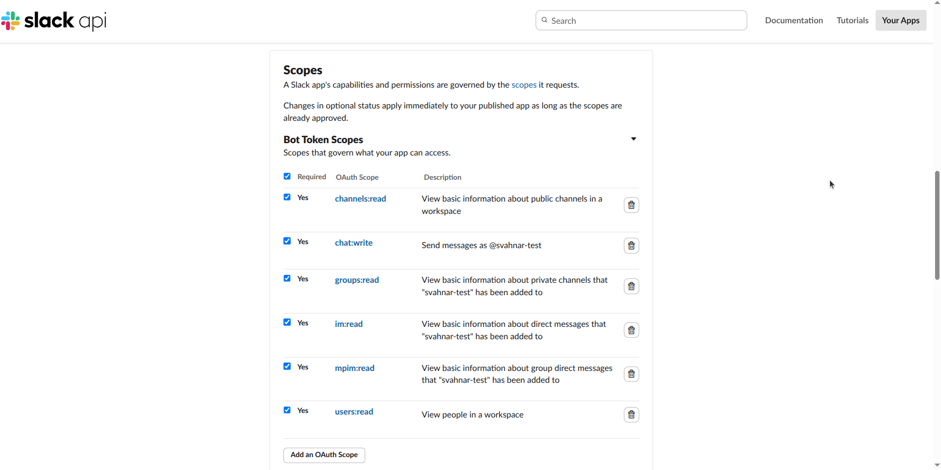 Configure Scopes